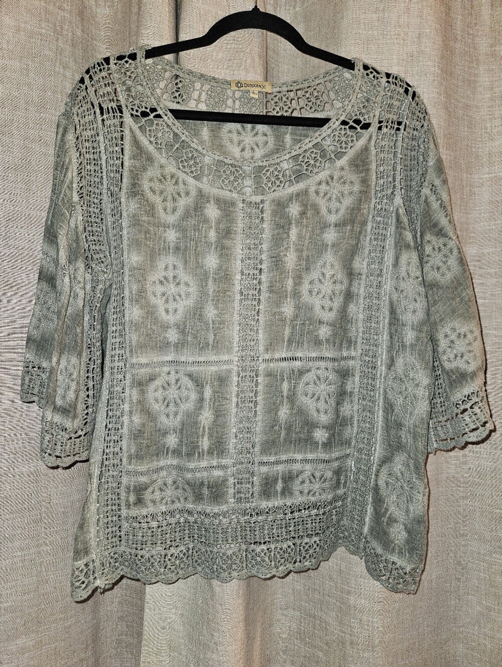 Democracy Tunic Army Green Cotton Large